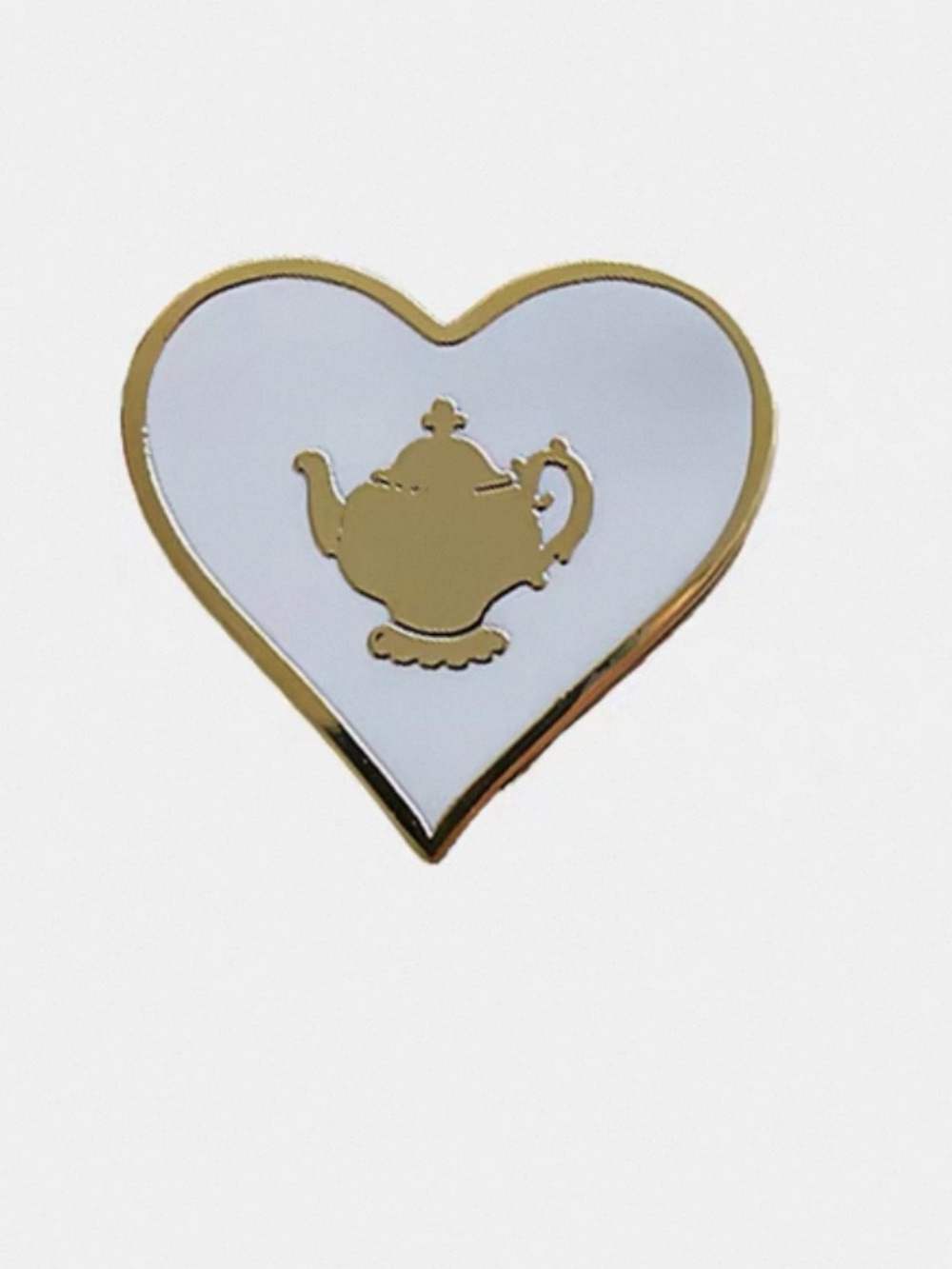 Designer-style Heart Shape Teapot Twilly Scarf Ring - White